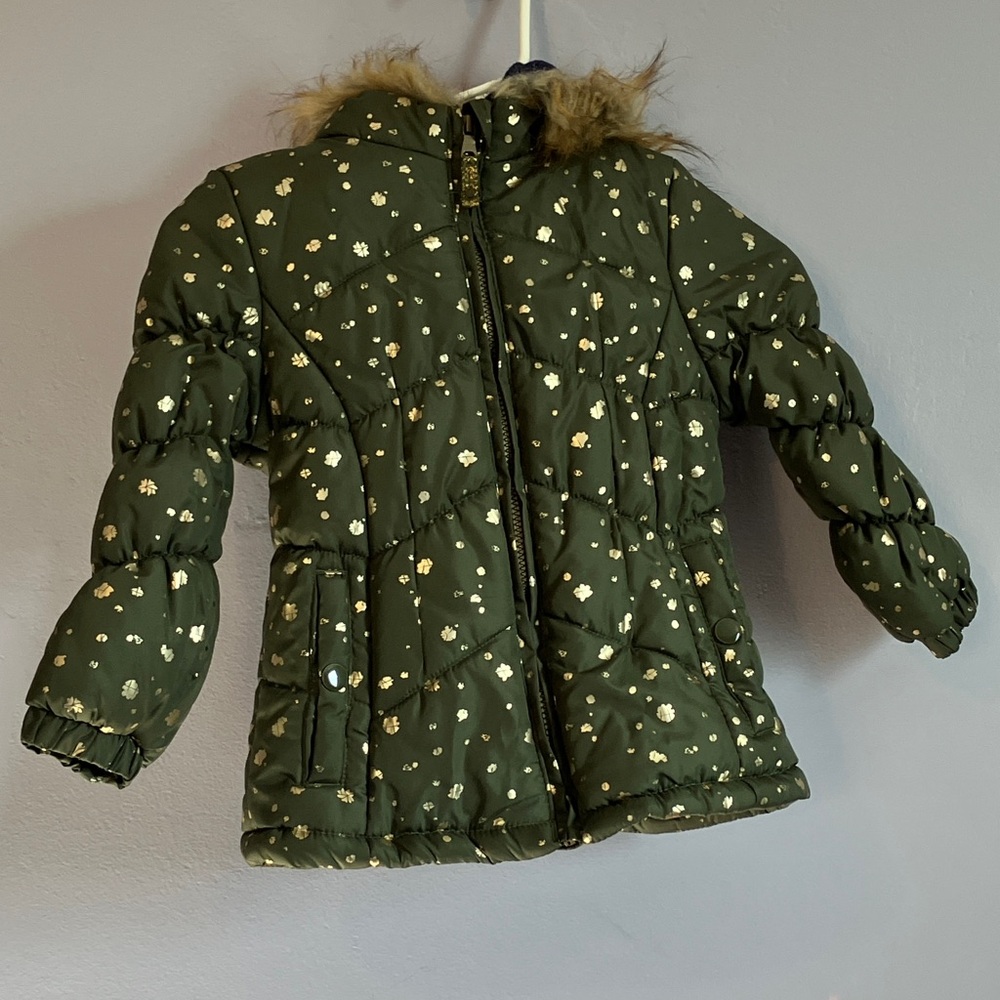 Jessica Simpson girls green jacket Sz M 5-6